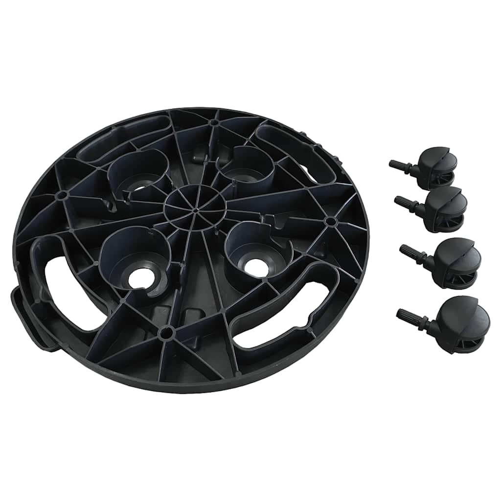 Plantentrolley Met Wielen 170 Kg Diameter 30 Cm Zwart