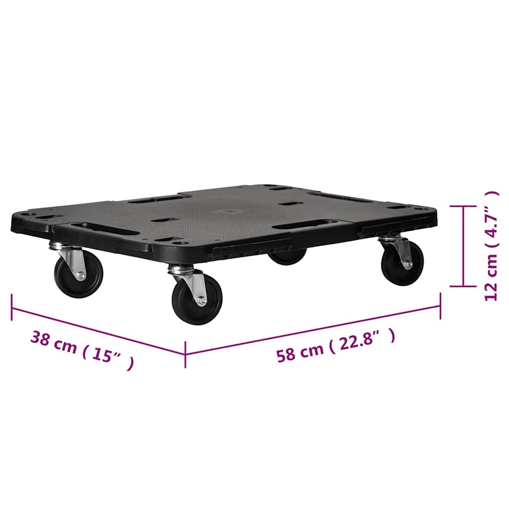 Transporttrolley 58x38x12 cm PP zwart