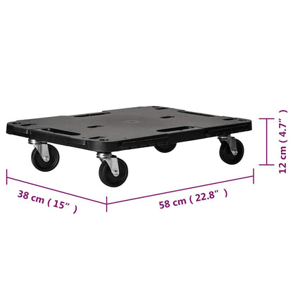 Transporttrolley 58x38x12 cm PP zwart