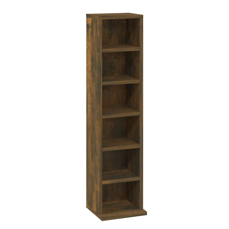 Cd-kast 21x20x88 cm bewerkt hout gerookt eikenkleurig Gerookt eiken