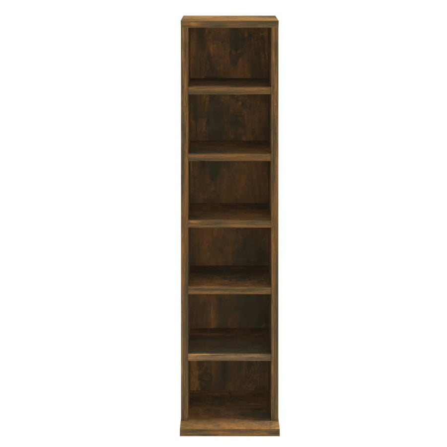 Cd-kast 21x20x88 cm bewerkt hout gerookt eikenkleurig Gerookt eiken