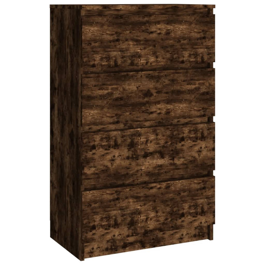 Dressoir 60X35X98,5 Cm Bewerkt Hout Kleurig Gerookt eiken