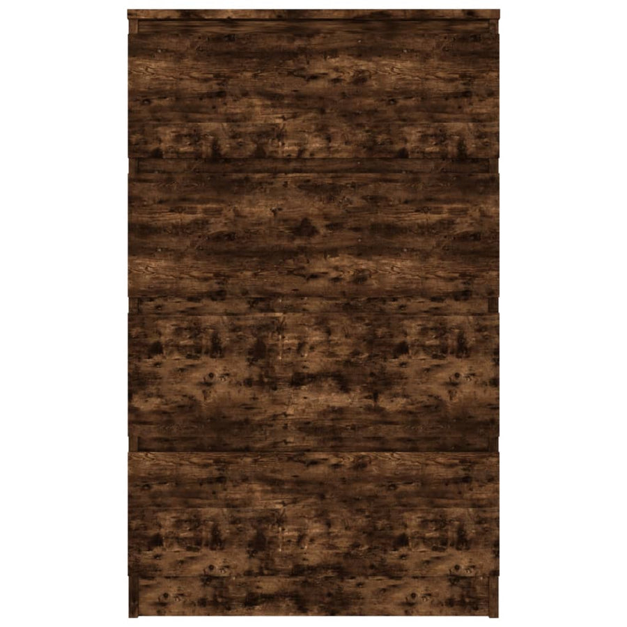 Dressoir 60X35X98,5 Cm Bewerkt Hout Kleurig Gerookt eiken