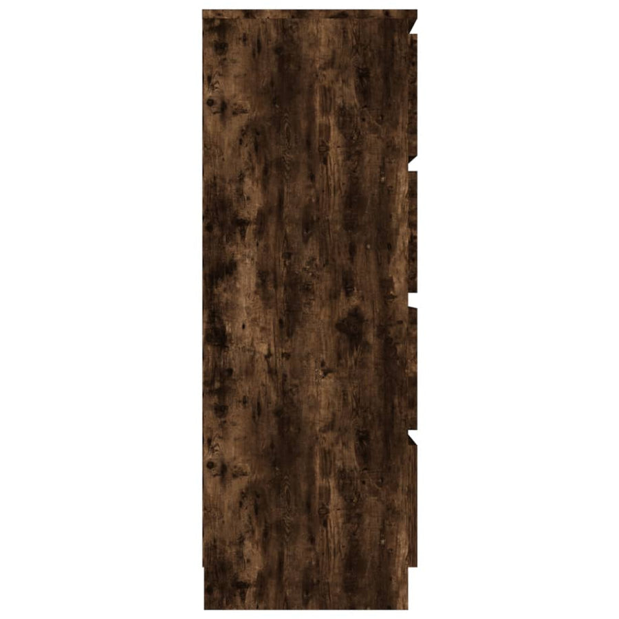 Dressoir 60X35X98,5 Cm Bewerkt Hout Kleurig Gerookt eiken
