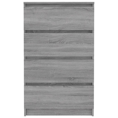 Dressoir 60X35X98,5 Cm Bewerkt Hout Eikenkleurig Grijs sonoma