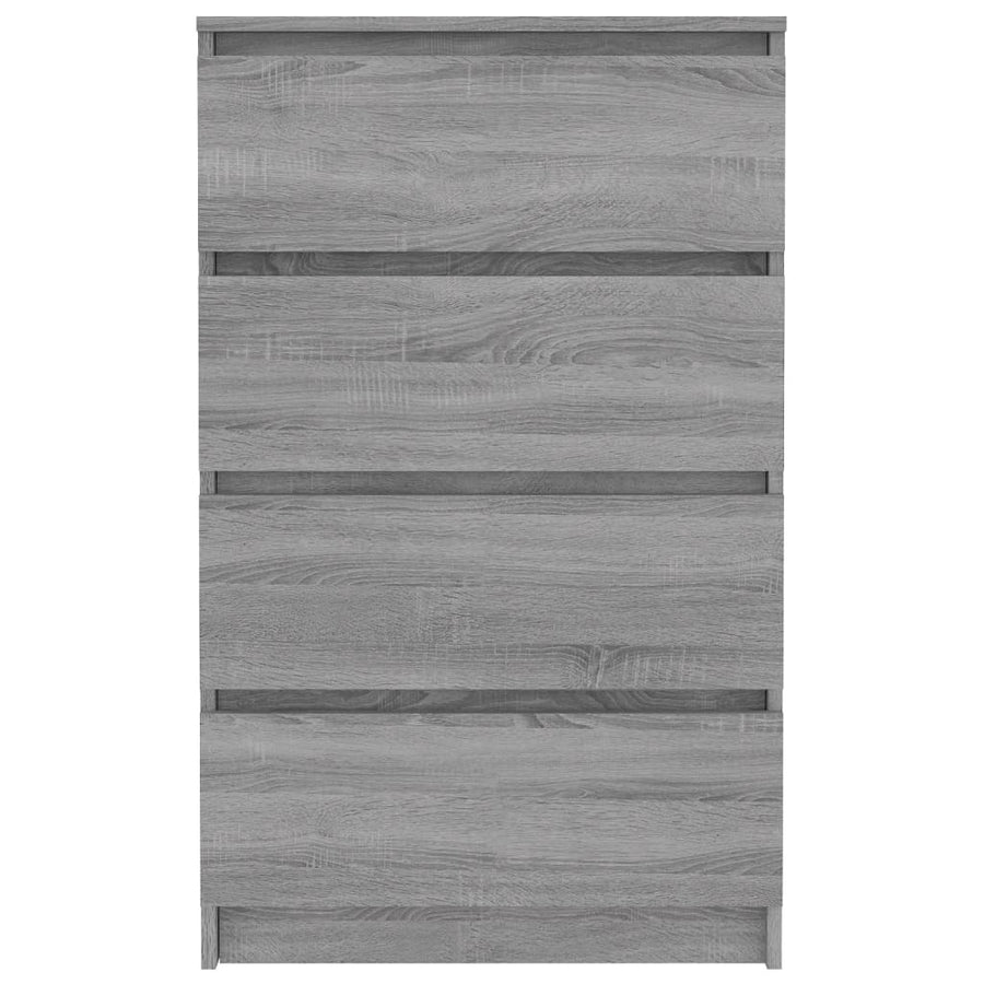 Dressoir 60X35X98,5 Cm Bewerkt Hout Eikenkleurig Grijs sonoma