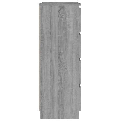 Dressoir 60X35X98,5 Cm Bewerkt Hout Eikenkleurig Grijs sonoma