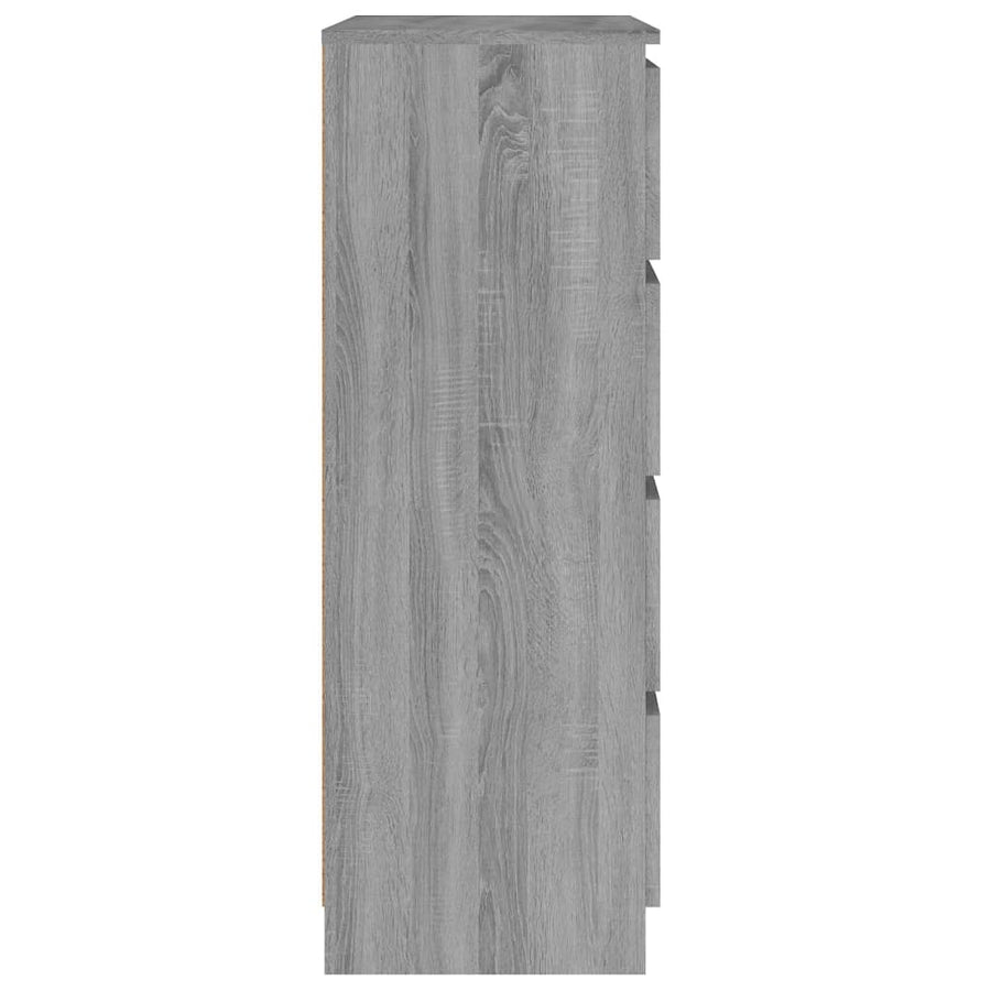 Dressoir 60X35X98,5 Cm Bewerkt Hout Eikenkleurig Grijs sonoma