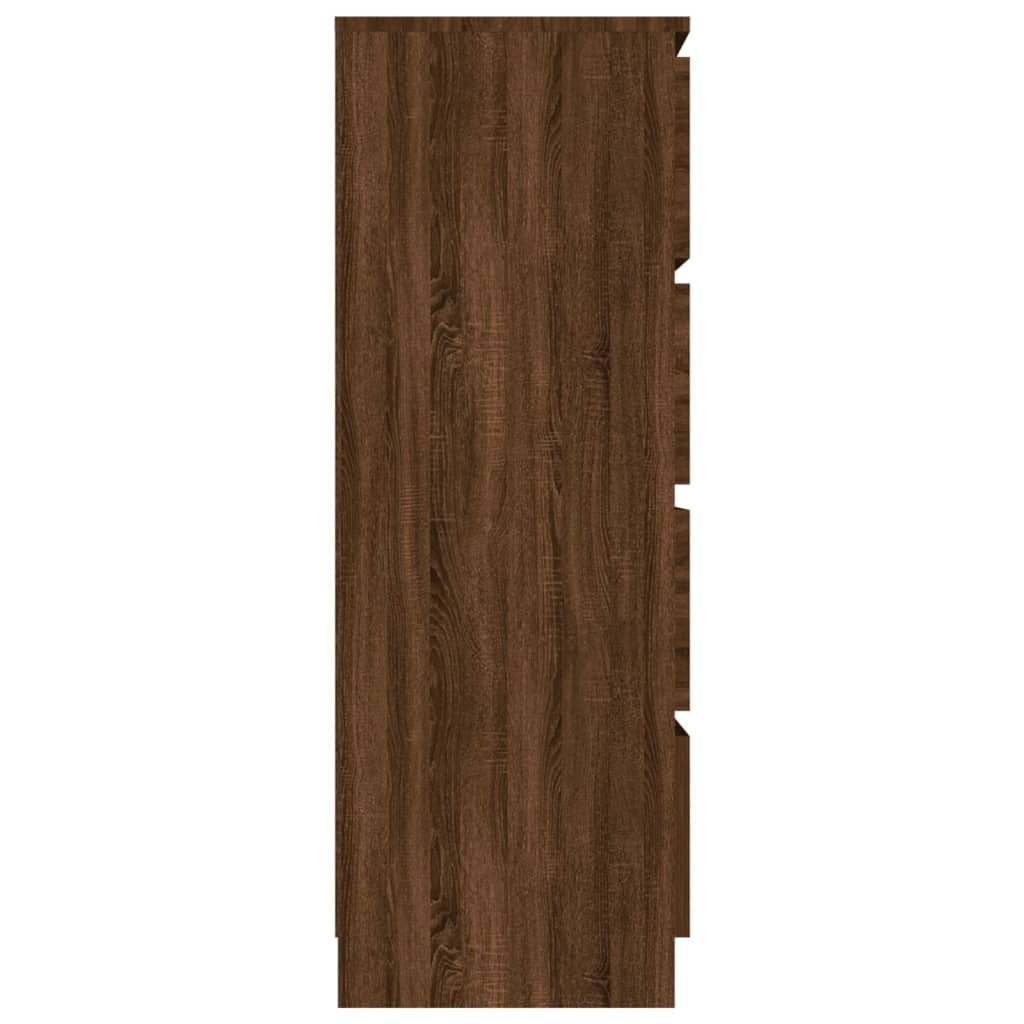 Dressoir 60X35X98,5 Cm Bewerkt Hout bruin eikenkleur