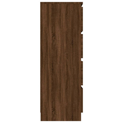 Dressoir 60X35X98,5 Cm Bewerkt Hout bruin eikenkleur