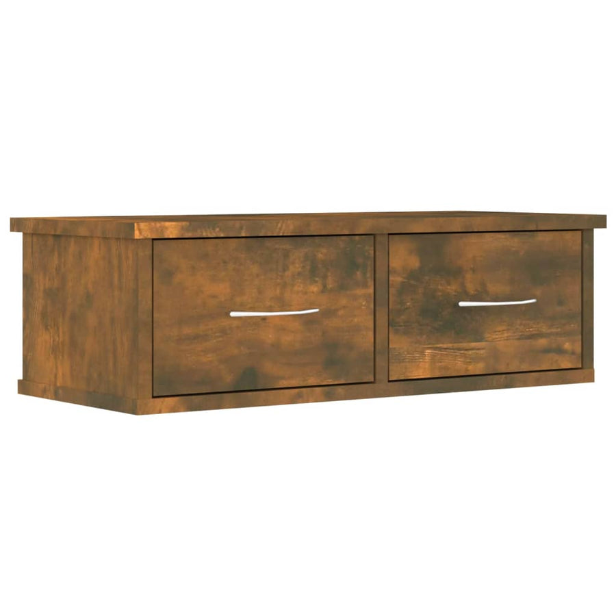 Wandkast 60X26X8,5 Cm Bewerkt Hout Kleurig Gerookt eiken