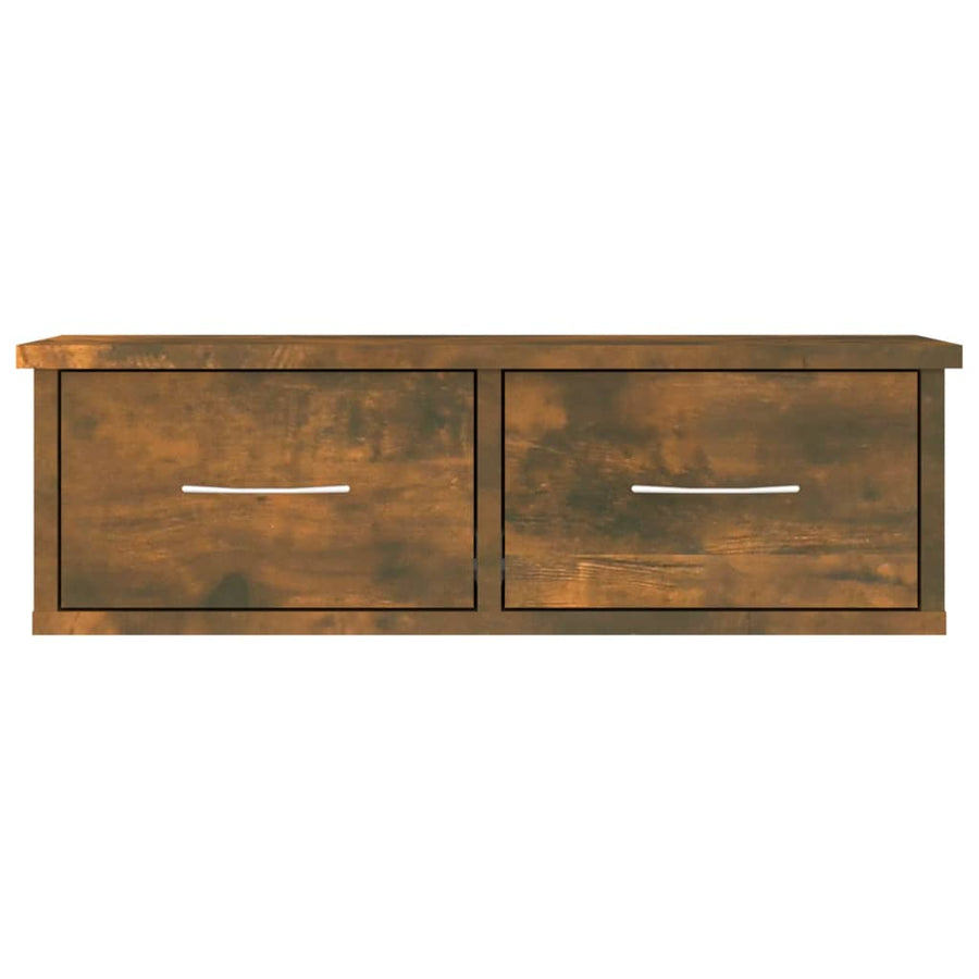 Wandkast 60X26X8,5 Cm Bewerkt Hout Kleurig Gerookt eiken