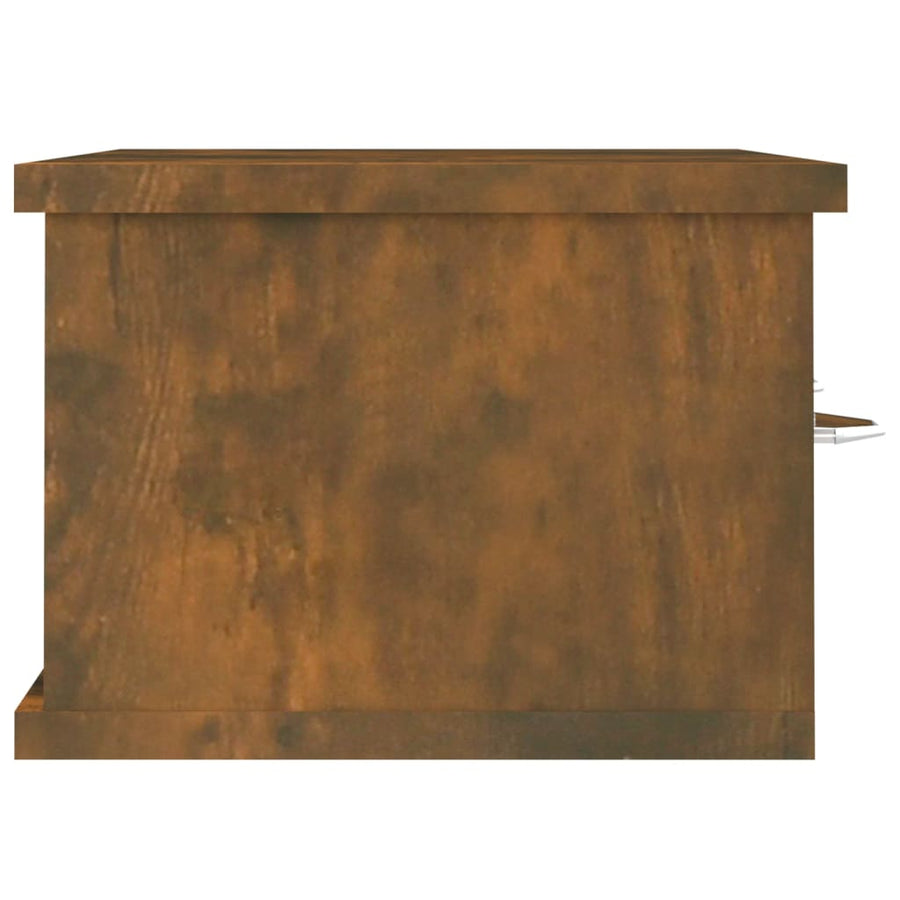 Wandkast 60X26X8,5 Cm Bewerkt Hout Kleurig Gerookt eiken