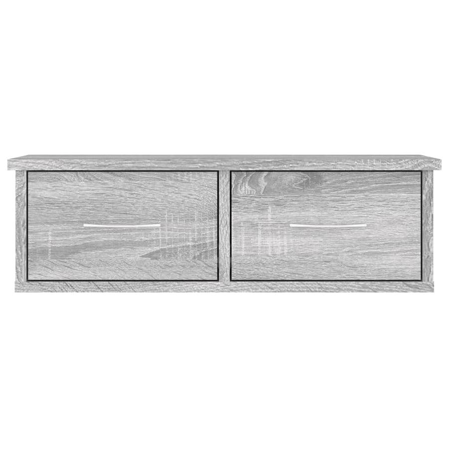 Tv-Wandmeubel 60X26X8,5 Cm Bewerkt Hout Eiken Grijs sonoma