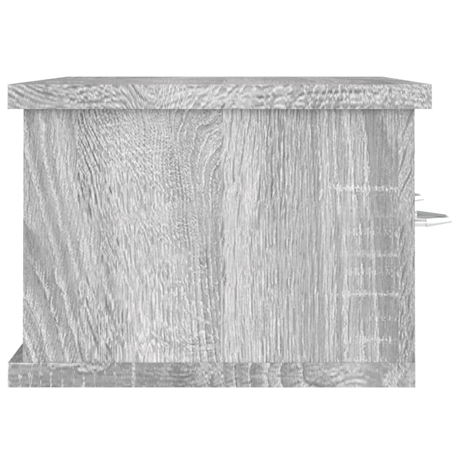 Tv-Wandmeubel 60X26X8,5 Cm Bewerkt Hout Eiken Grijs sonoma