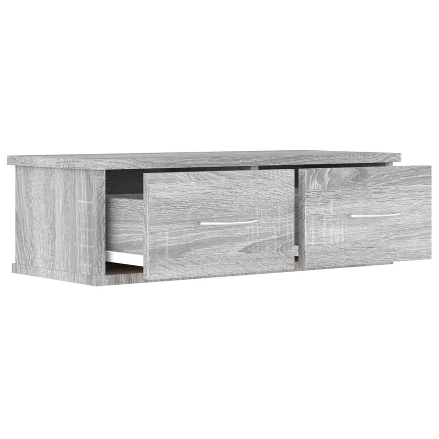 Tv-Wandmeubel 60X26X8,5 Cm Bewerkt Hout Eiken Grijs sonoma