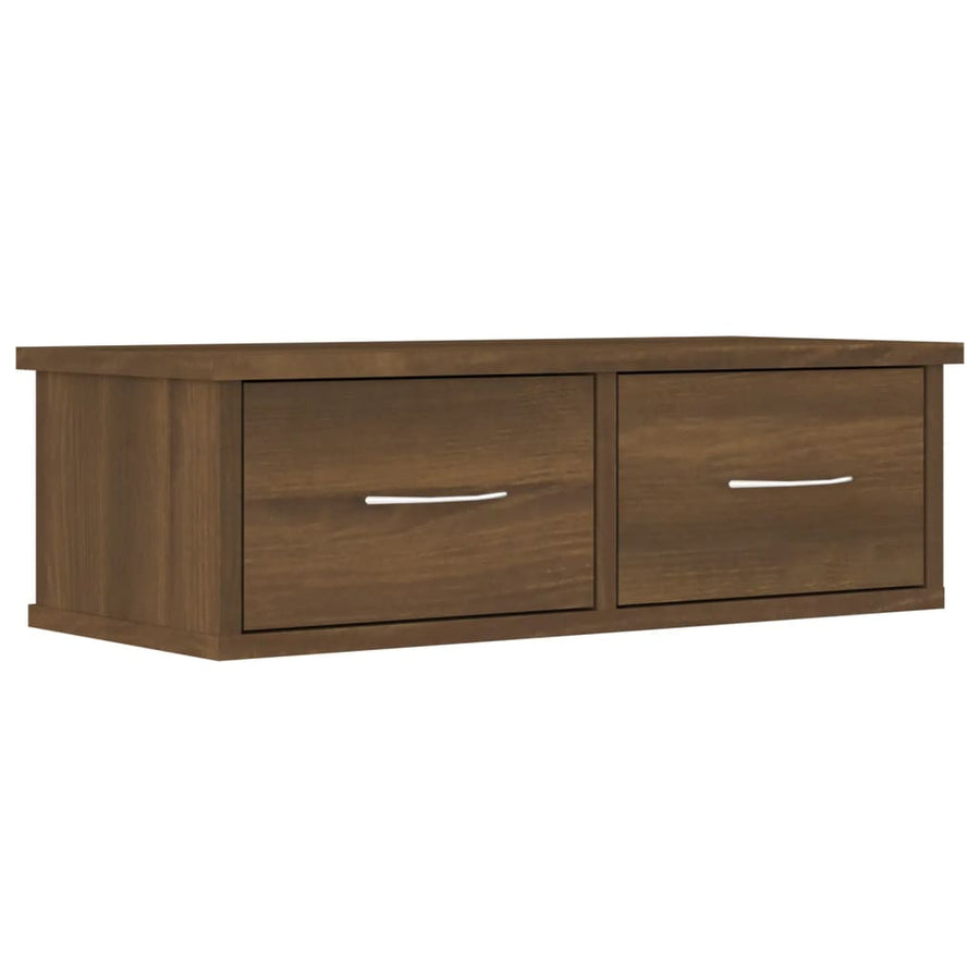 Wandkast 60X26X8,5 Cm Bewerkt Hout bruin eikenkleur