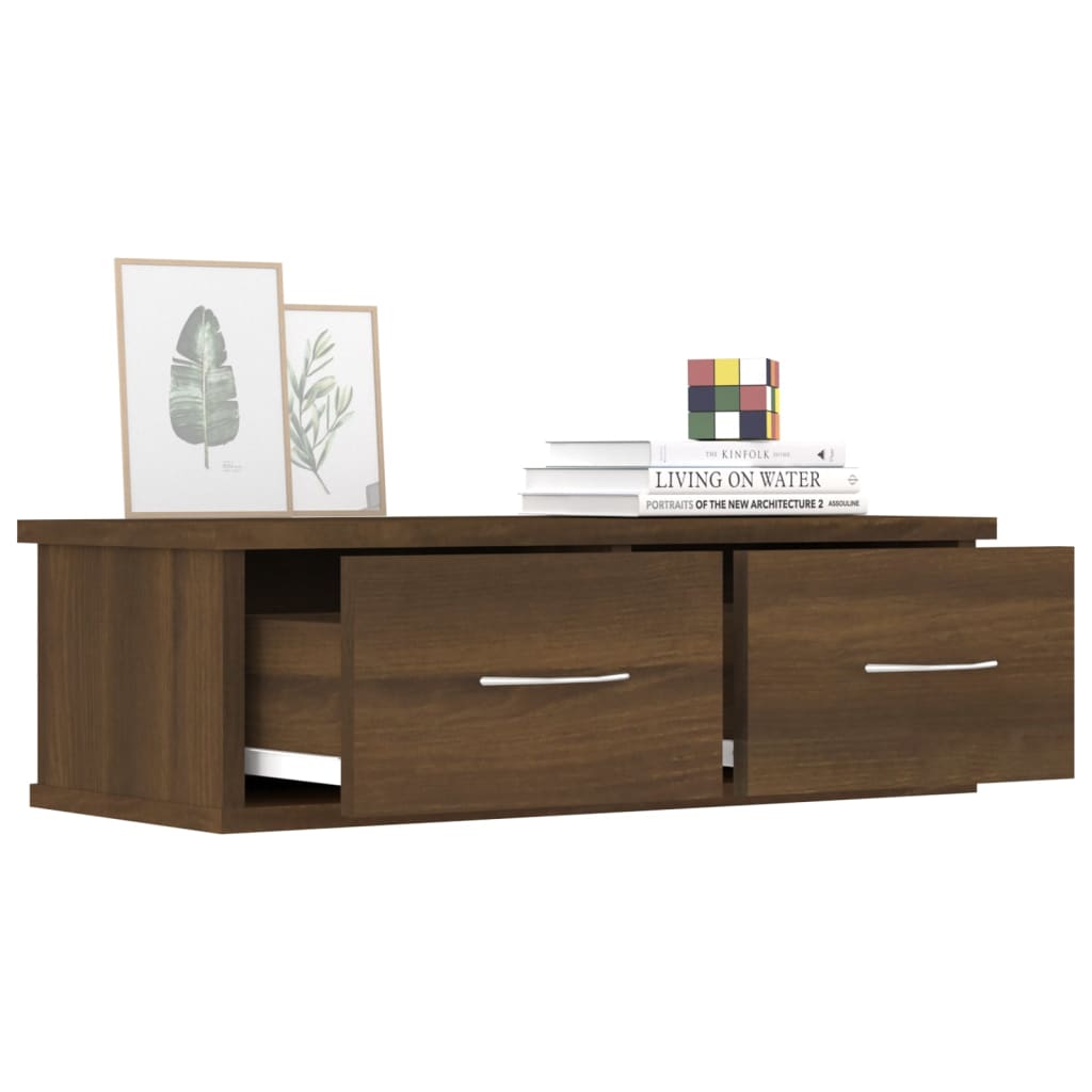 Wandkast 60X26X8,5 Cm Bewerkt Hout bruin eikenkleur
