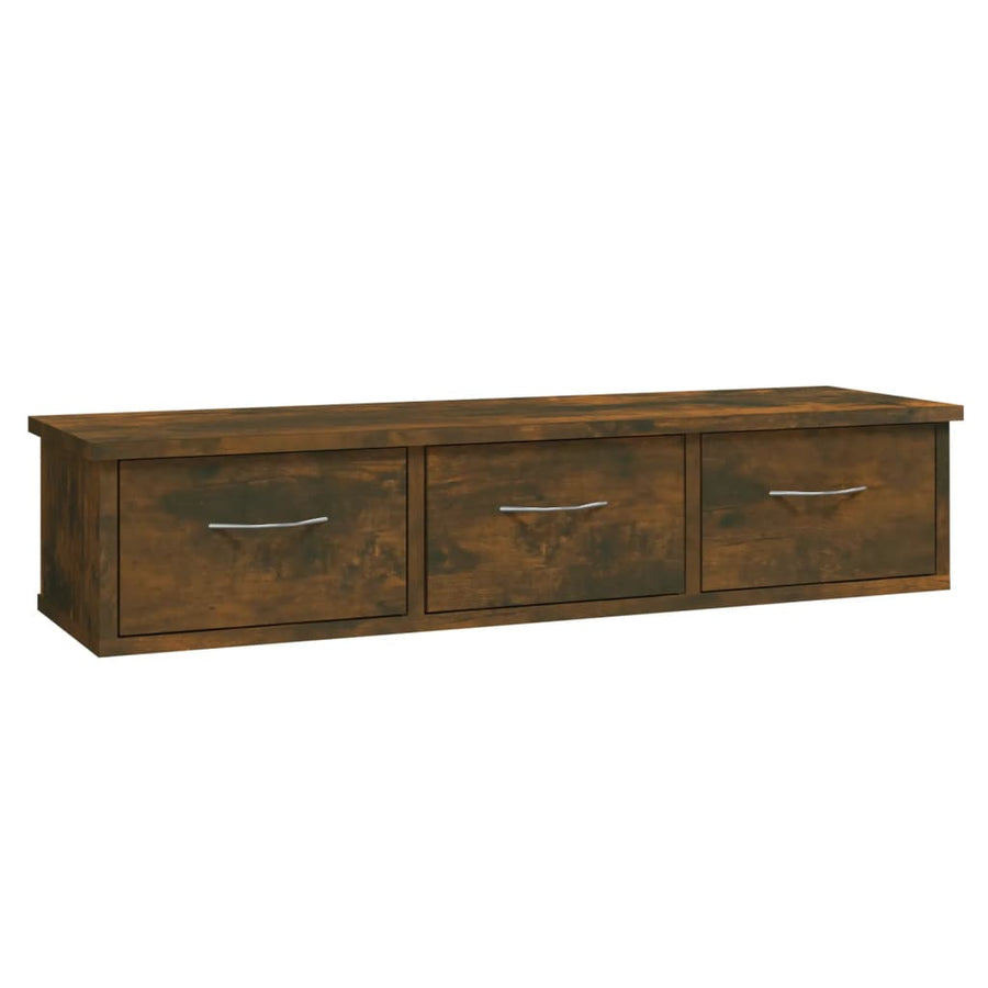 Wandkast 88X26X8,5 Cm Bewerkt Hout Kleurig Gerookt eiken