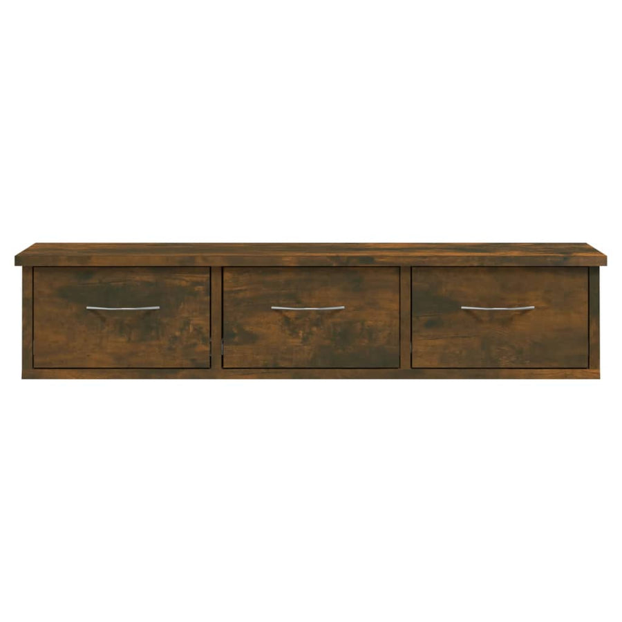 Wandkast 88X26X8,5 Cm Bewerkt Hout Kleurig Gerookt eiken
