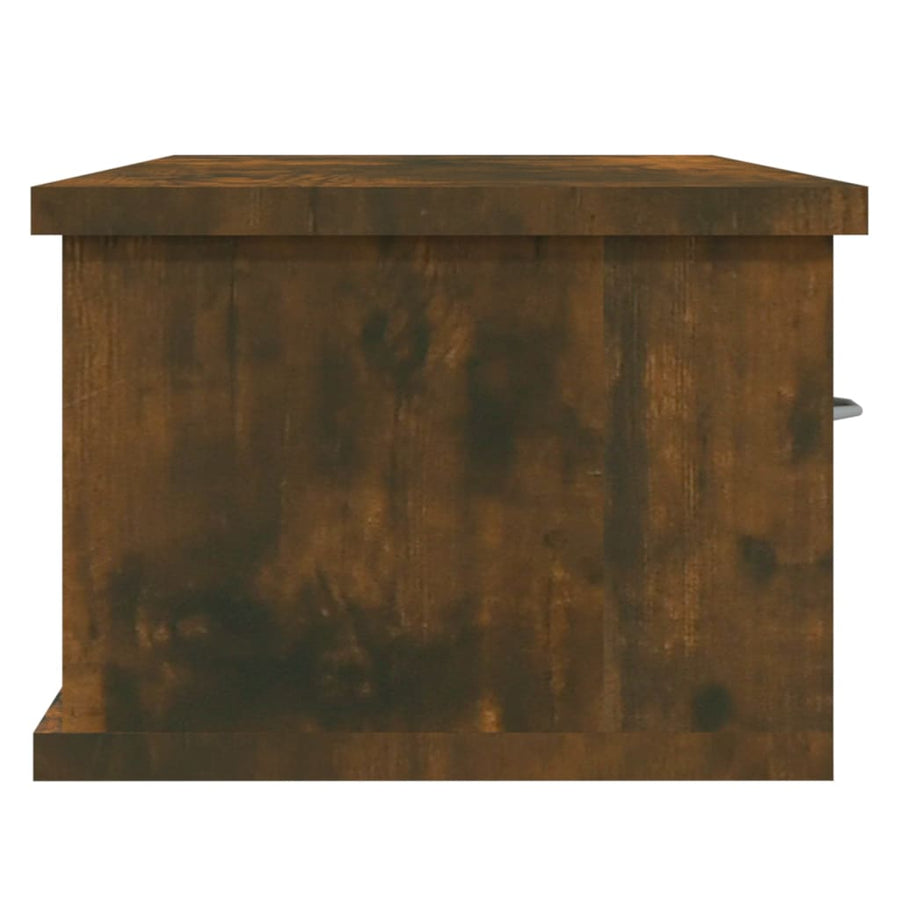 Wandkast 88X26X8,5 Cm Bewerkt Hout Kleurig Gerookt eiken