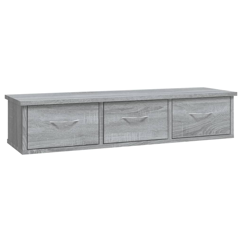 Wandkast 88x26x18,5 cm bewerkt hout grijs sonoma eikenkleurig Grijs sonoma