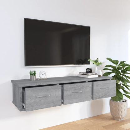 Wandkast 88x26x18,5 cm bewerkt hout grijs sonoma eikenkleurig Grijs sonoma
