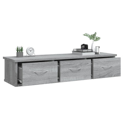 Wandkast 88x26x18,5 cm bewerkt hout grijs sonoma eikenkleurig Grijs sonoma