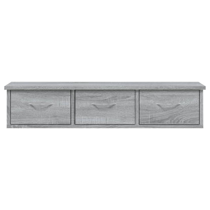 Wandkast 88x26x18,5 cm bewerkt hout grijs sonoma eikenkleurig Grijs sonoma