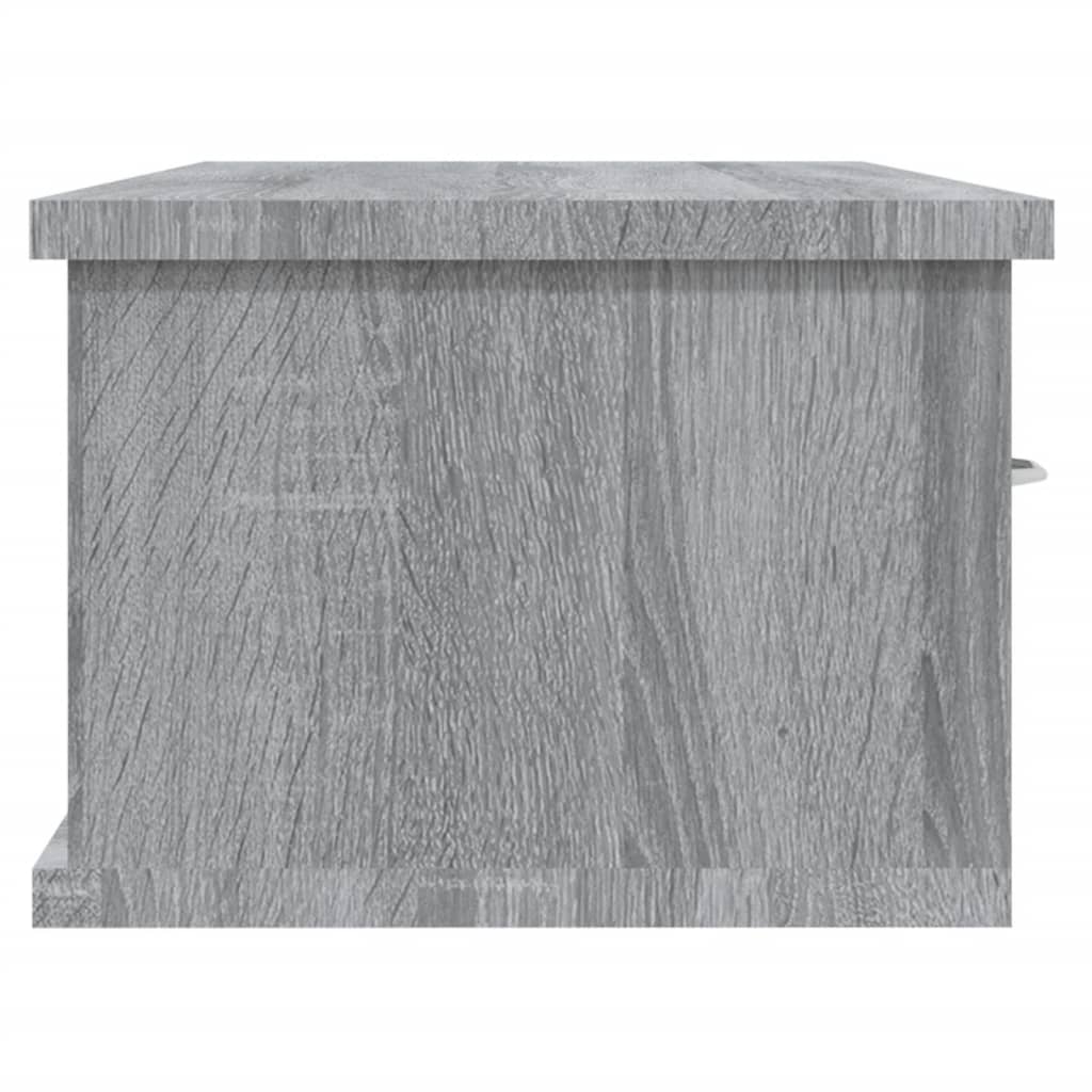 Wandkast 88x26x18,5 cm bewerkt hout grijs sonoma eikenkleurig Grijs sonoma