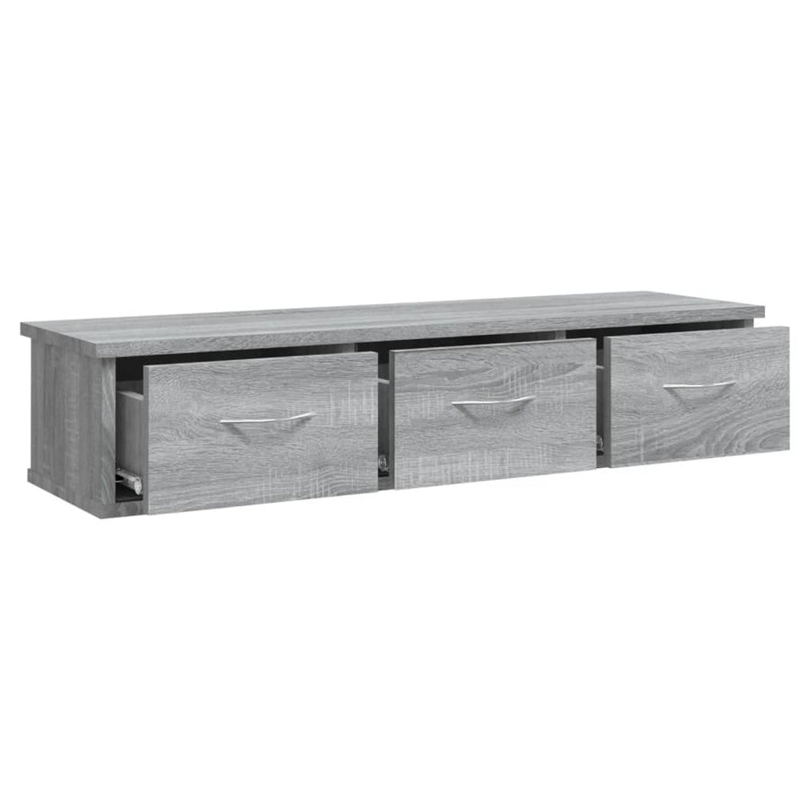 Wandkast 88x26x18,5 cm bewerkt hout grijs sonoma eikenkleurig Grijs sonoma