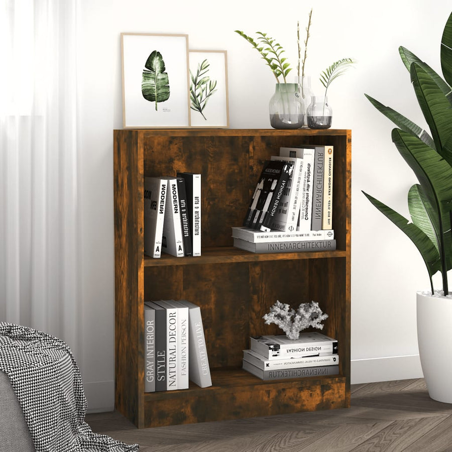 Boekenkast Bewerkt Hout Kleurig 60 x 24 x 76 cm Gerookt eiken