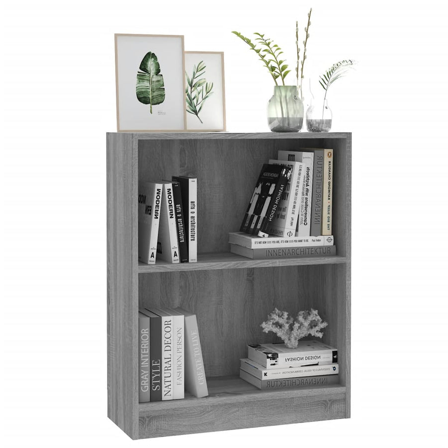 Boekenkast Bewerkt Hout Eikenkleurig 60 x 24 x 76 cm Grijs sonoma