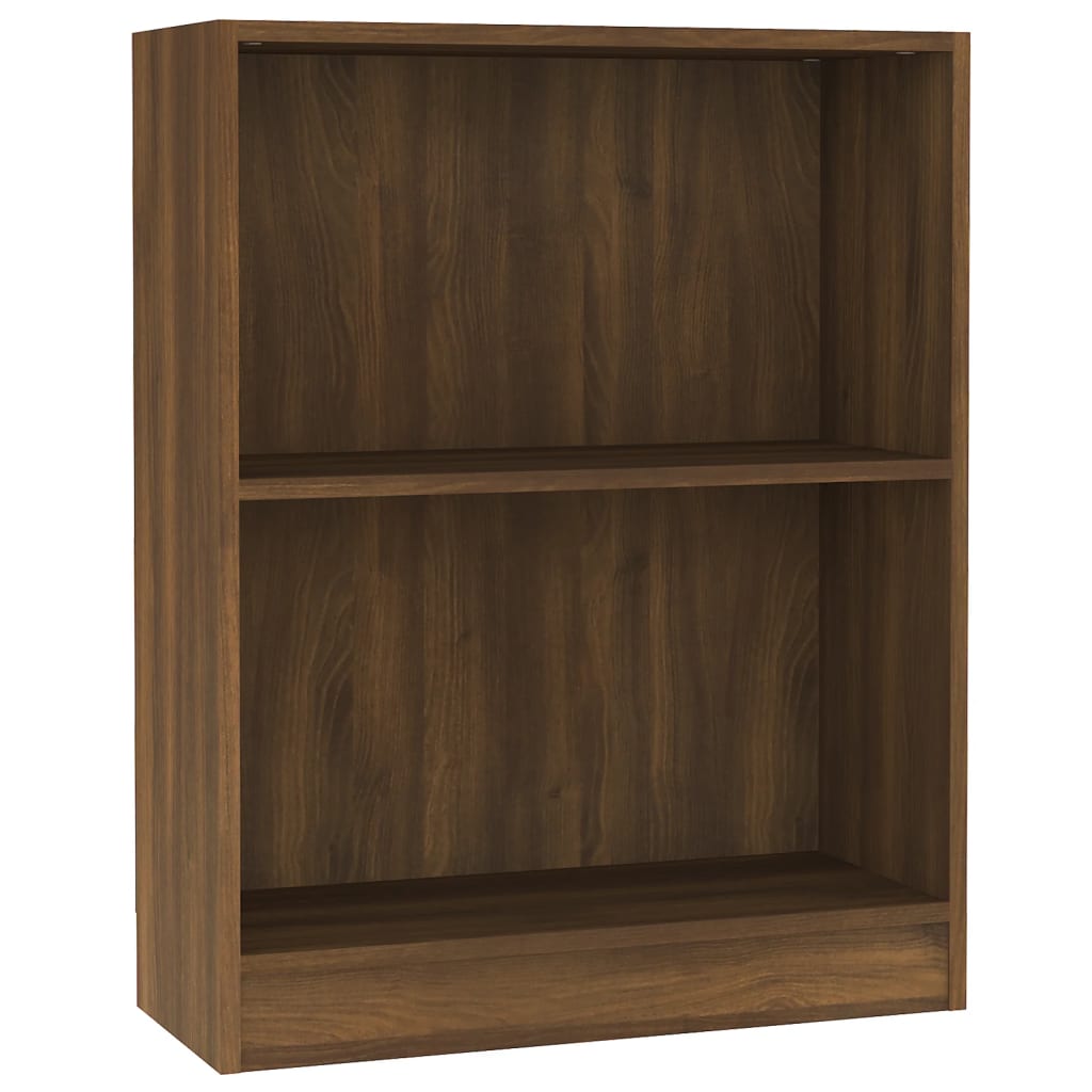 Boekenkast Bewerkt Hout 60 x 24 x 76 cm bruin eikenkleur