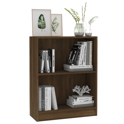Boekenkast Bewerkt Hout 60 x 24 x 76 cm bruin eikenkleur
