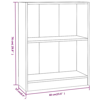 Boekenkast Bewerkt Hout 60 x 24 x 76 cm bruin eikenkleur