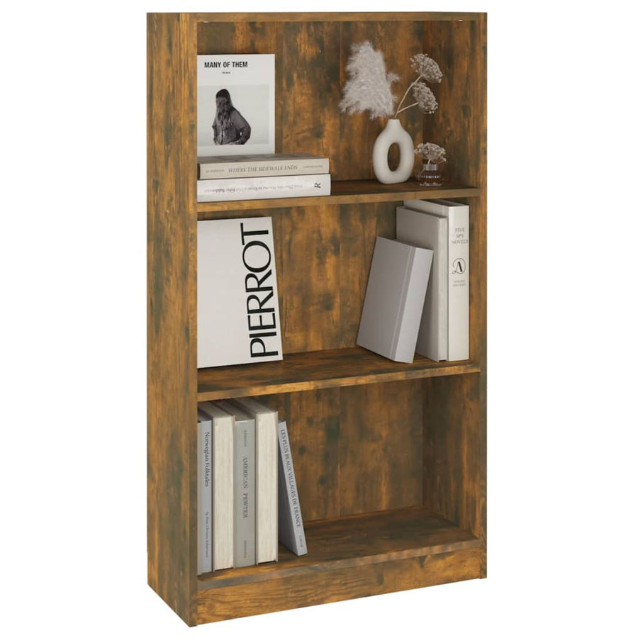 Boekenkast Bewerkt Hout Kleurig 60 x 24 x 109 cm Gerookt eiken
