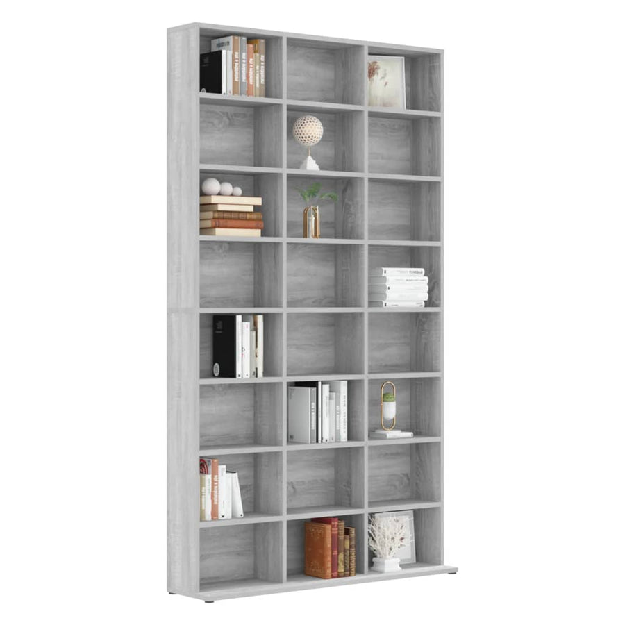 Cd-Kast 02X23X77,5 Cm Bewerkt Hout Eikenkleurig 103 x 23 x 177.5 cm Grijs sonoma