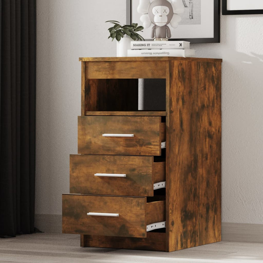 Ladekast 40X50X76 Cm Bewerkt Hout Kleurig Gerookt eiken