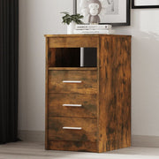 Ladekast 40x50x76 cm bewerkt hout gerookt eiken