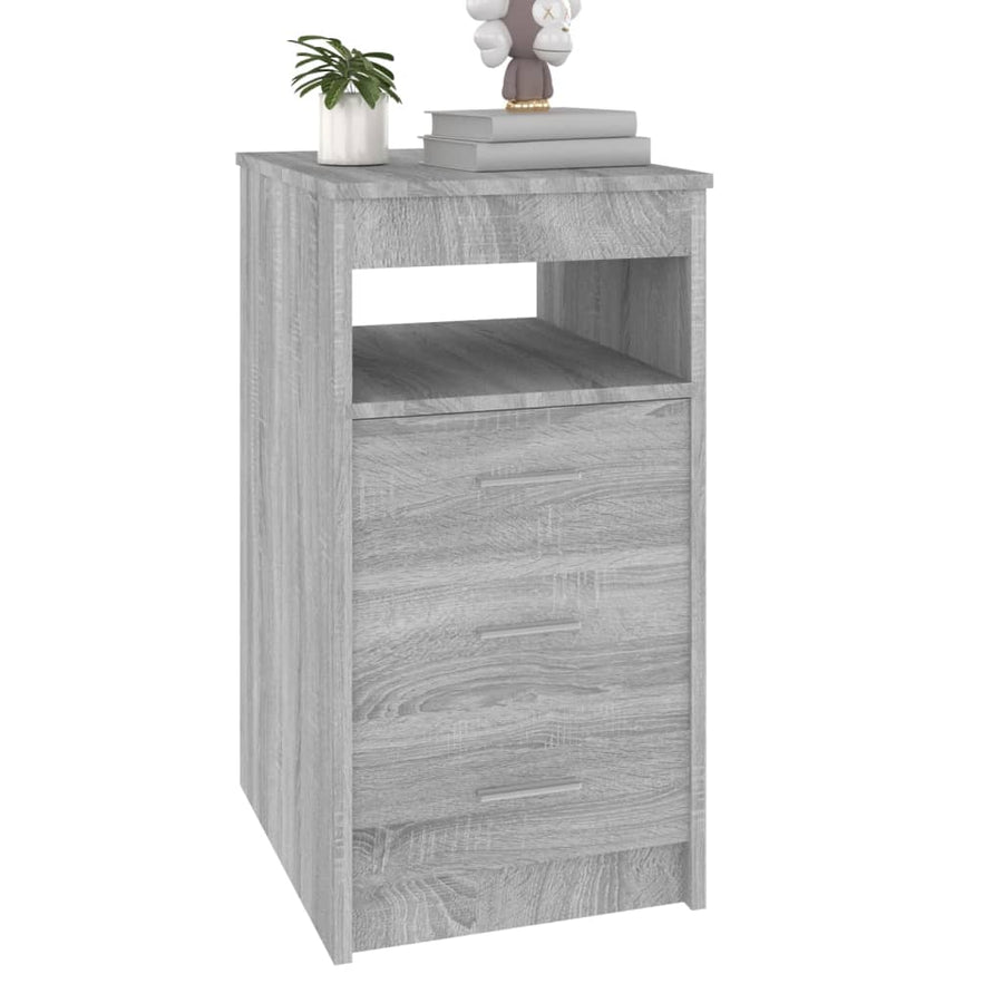 Ladekast 40X50X76 Cm Bewerkt Hout Eikenkleurig Grijs sonoma