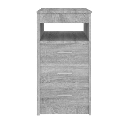 Ladekast 40X50X76 Cm Bewerkt Hout Eikenkleurig Grijs sonoma