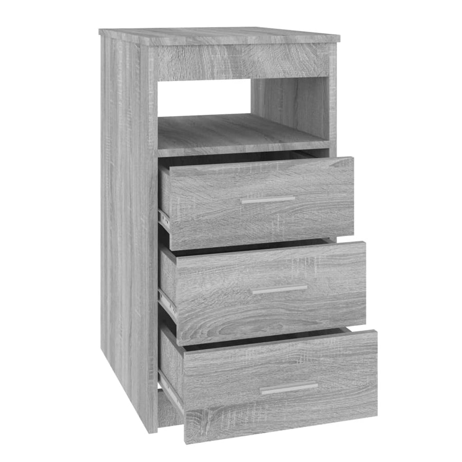 Ladekast 40X50X76 Cm Bewerkt Hout Eikenkleurig Grijs sonoma