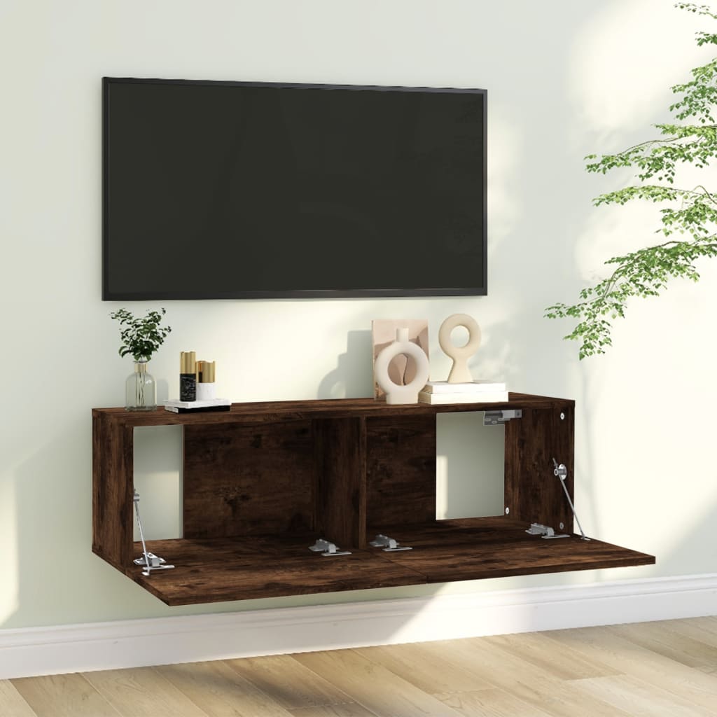 Tv-Wandmeubel 100X30X30 Cm Bewerkt Hout Kleurig 1