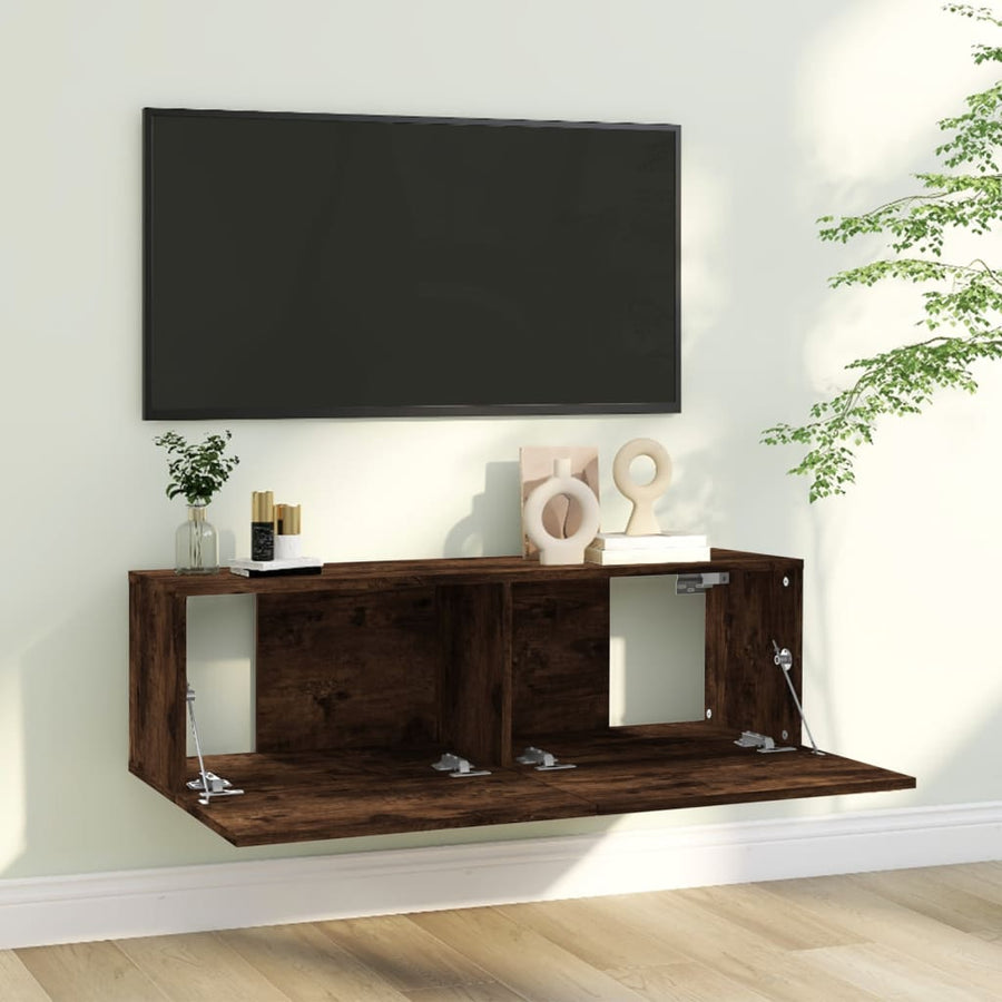 Tv-Wandmeubel 100X30X30 Cm Bewerkt Hout Kleurig 1