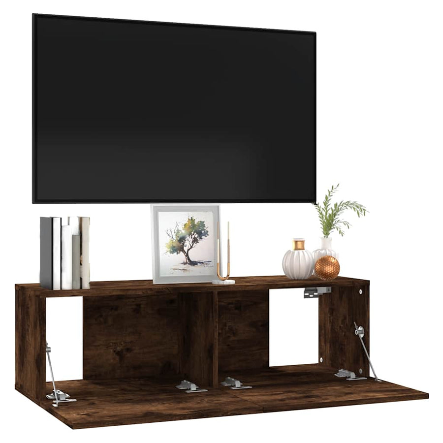 Tv-Wandmeubel 100X30X30 Cm Bewerkt Hout Kleurig 1