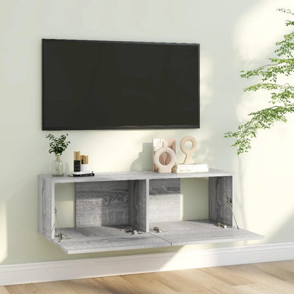 Tv-wandmeubel 100x30x30 cm bewerkt hout grijs sonoma eikenkleur 100 x 30 x 30 cm Grijs sonoma