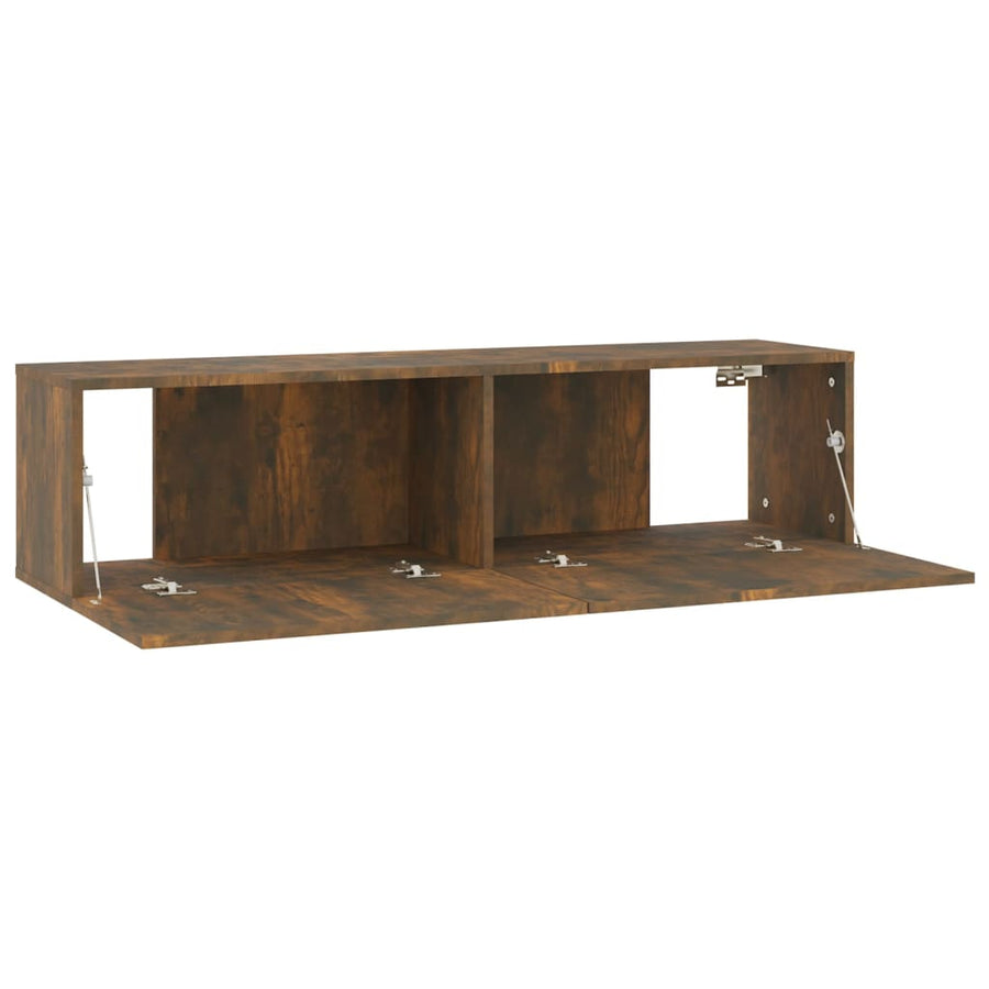 Tv-wandmeubel 120x30x30 cm bewerkt hout gerookt eikenkleurig 120 x 30 x 30 cm Gerookt eiken