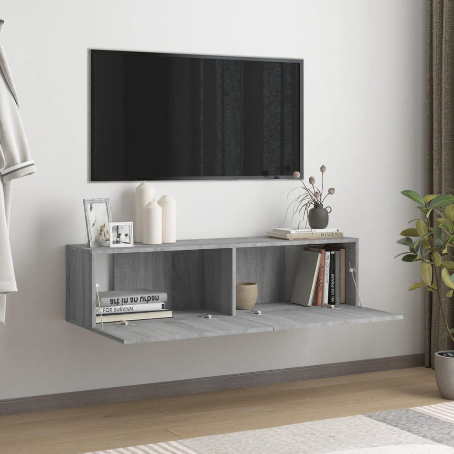 Tv-wandmeubel 120x30x30 cm bewerkt hout grijs sonoma eiken 120 x 30 x 30 cm Grijs sonoma