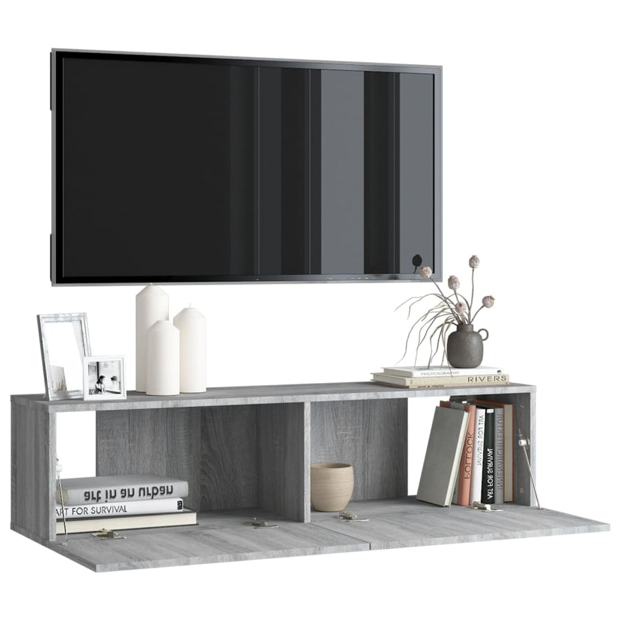 Tv-wandmeubel 120x30x30 cm bewerkt hout grijs sonoma eiken 120 x 30 x 30 cm Grijs sonoma